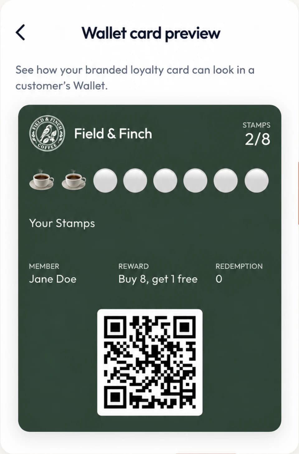 LoyalKit branded wallet card preview